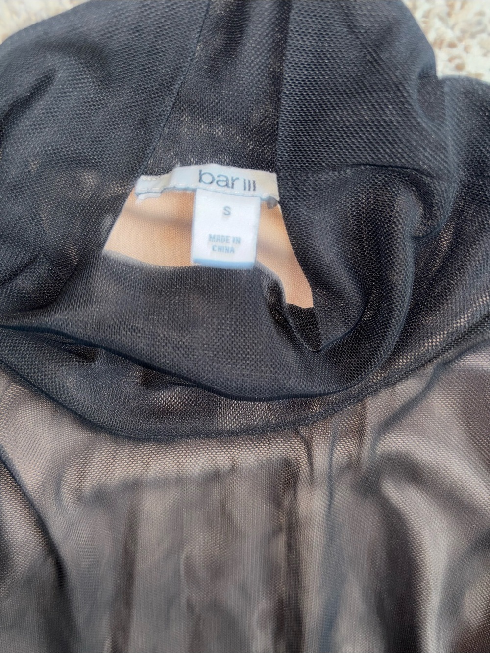Bar III Black Nude Ombre Mesh Maxi Dress Sheer Bodycon Small - Picture 5 of 6